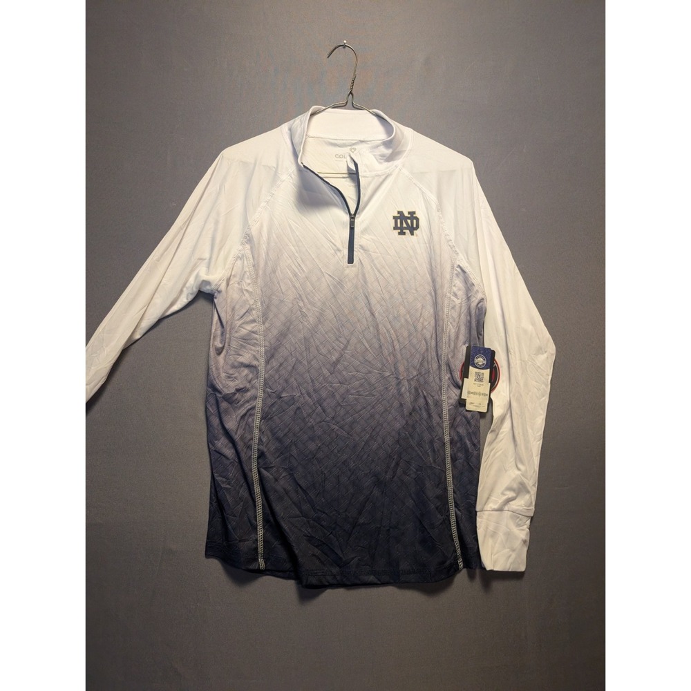 Notre Dame Fighting Irish Jacket Womens XL White Blue Colosseum FFTZ30058BN